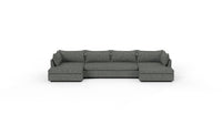 Cherrywood 176" Double Chaise Sectional W. Armless Loveseat - Curious Evergreen