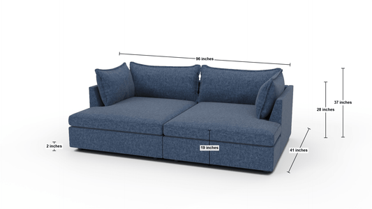 Cherrywood 96" Double Chaise Sectional - Dimensions - Wiley Ink
