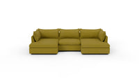 Cherrywood 136" Double Chaise W. Armless Chair - Dream Apple