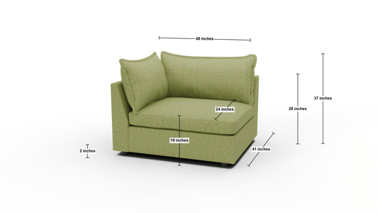 Cherrywood Laf Chair - Dimensions - Dream Olive