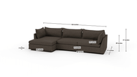 Cherrywood 136" Laf Chaise Sectional - Dimensions - Dream Chocolate