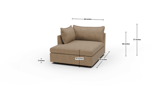 Cherrywood Laf Chaise - Dimensions - Ravina Cub