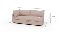 Cherrywood Laf Sofa - Dimensions - Elliot Blush