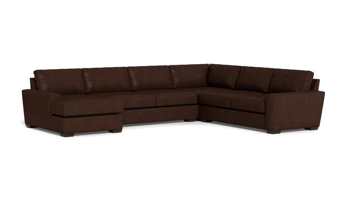Mas Mesa 162" Deep Leather Corner Sectionals w. Left Chaise - Cheyenne Arrowshaft