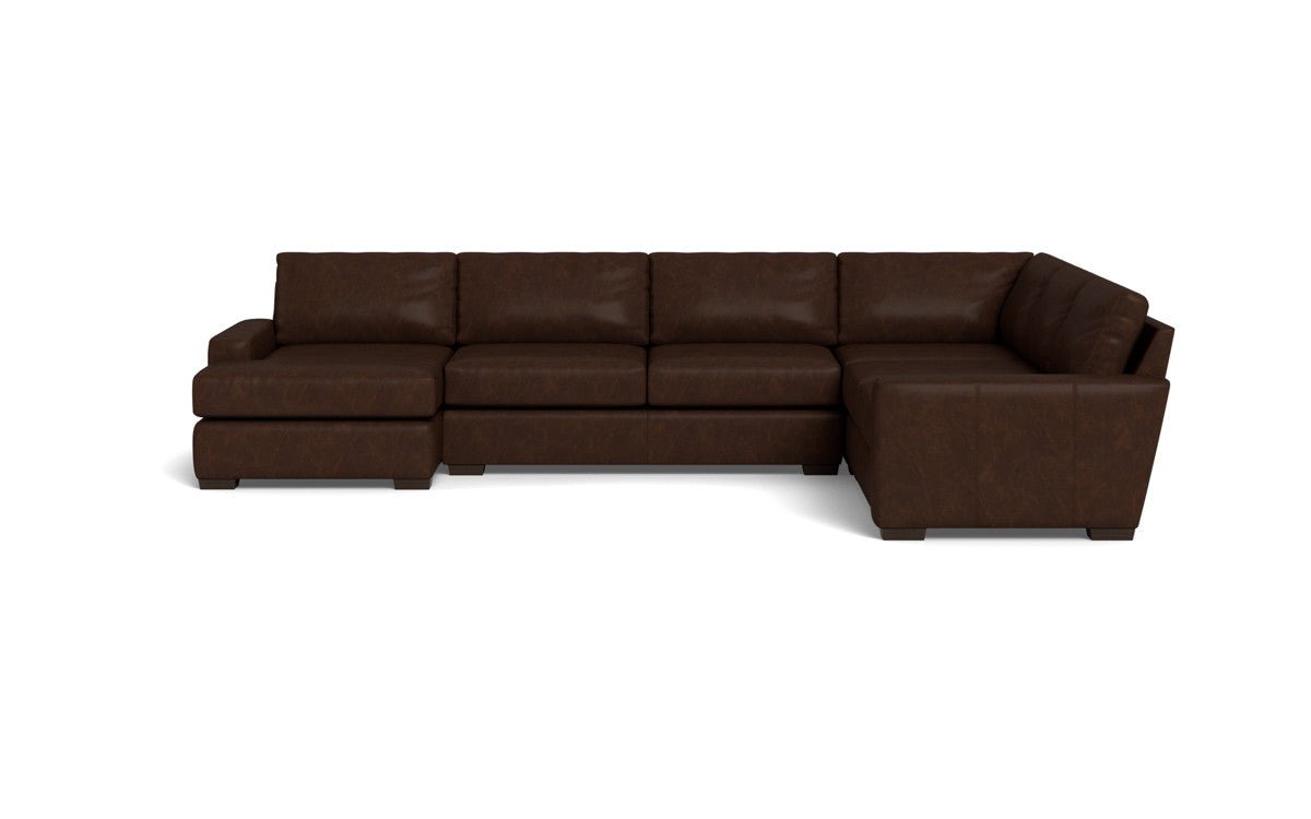 Mas Mesa 162" Deep Leather Corner Sectionals w. Left Chaise - Cheyenne Arrowshaft