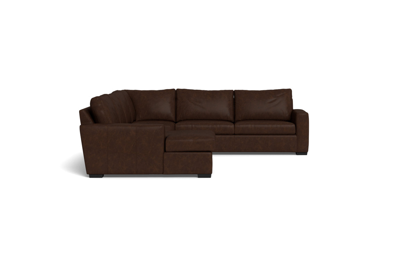 Mesa 156" Leather Corner Sectionals w. Left Chaise - Clive Sycamore
