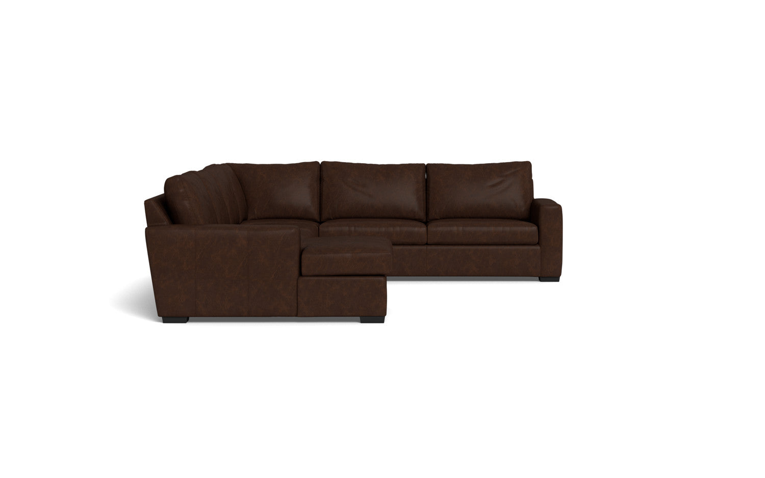 Mesa 156" Leather Corner Sectionals w. Left Chaise - Clive Sycamore