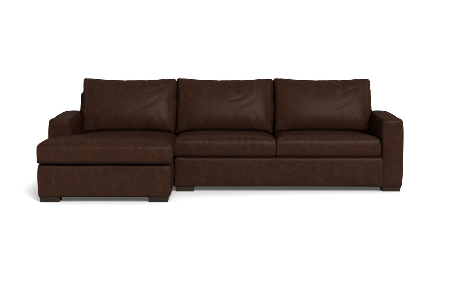 Mesa 123" Leather Left Chaise Sectional - Cheyenne Arrowshaft
