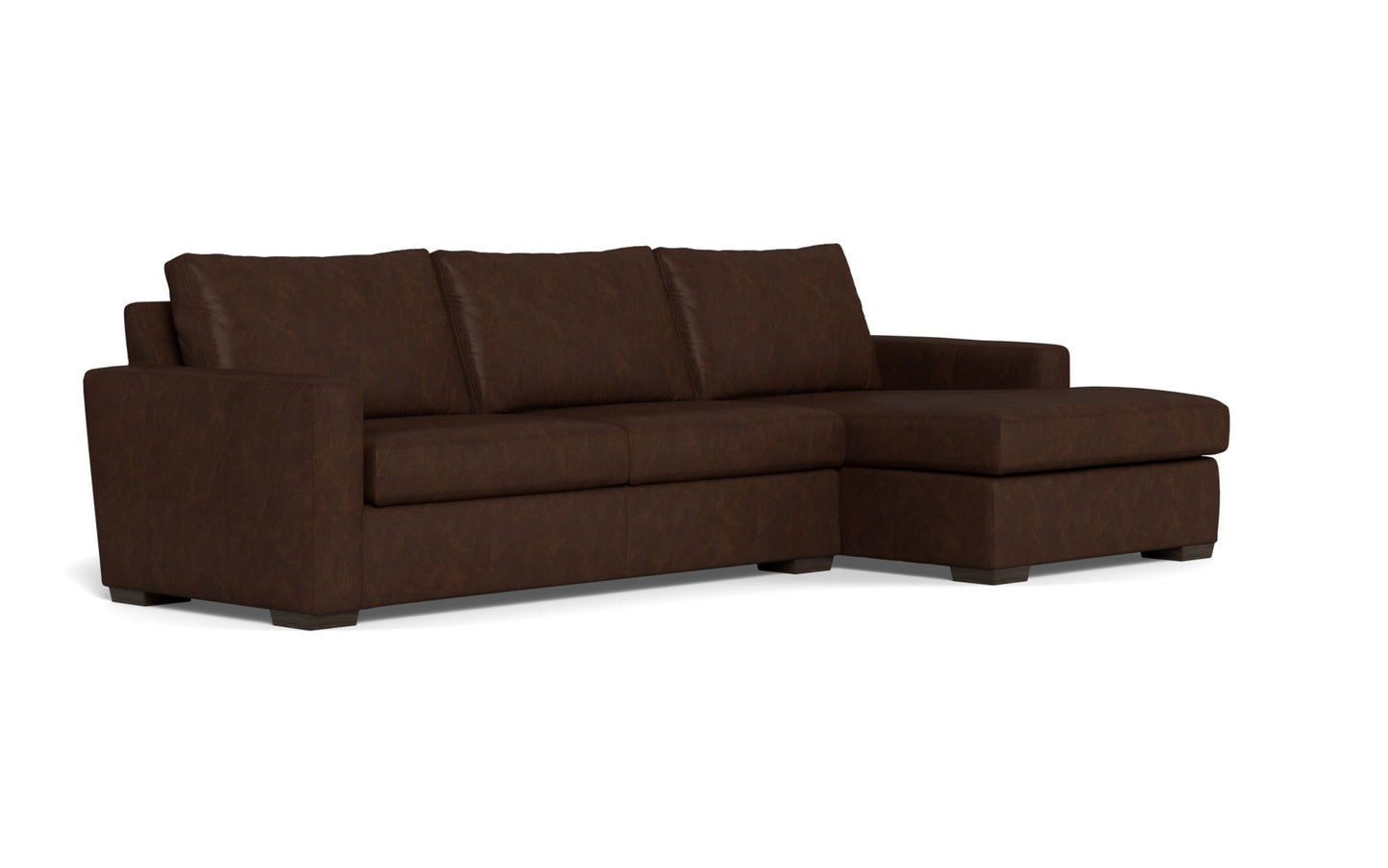 Mesa 123" Leather Right Chaise Sectional - Cheyenne Arrowshaft