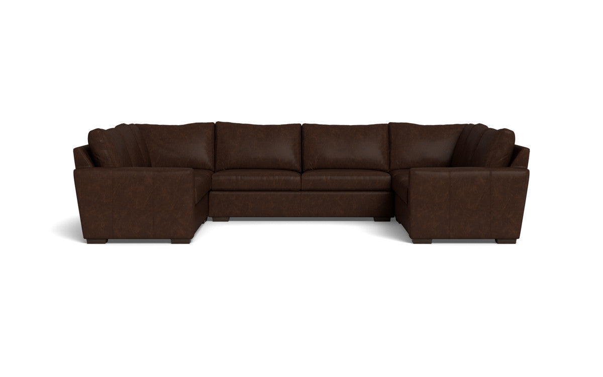 Mas Mesa 166" Deep Leather Condo U Sectional - Cheyenne Arrowshaft