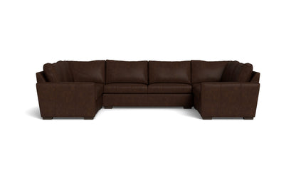 Mas Mesa 166" Deep Leather Condo U Sectional - Cheyenne Arrowshaft