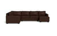 Track 141" Leather Corner Sectionals W. Full Sleeper & Right Chaise - Cheyenne Arrowshaft