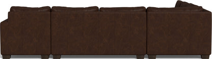 Track 141" Leather Corner Sectionals W. Full Sleeper & Right Chaise - Cheyenne Arrowshaft