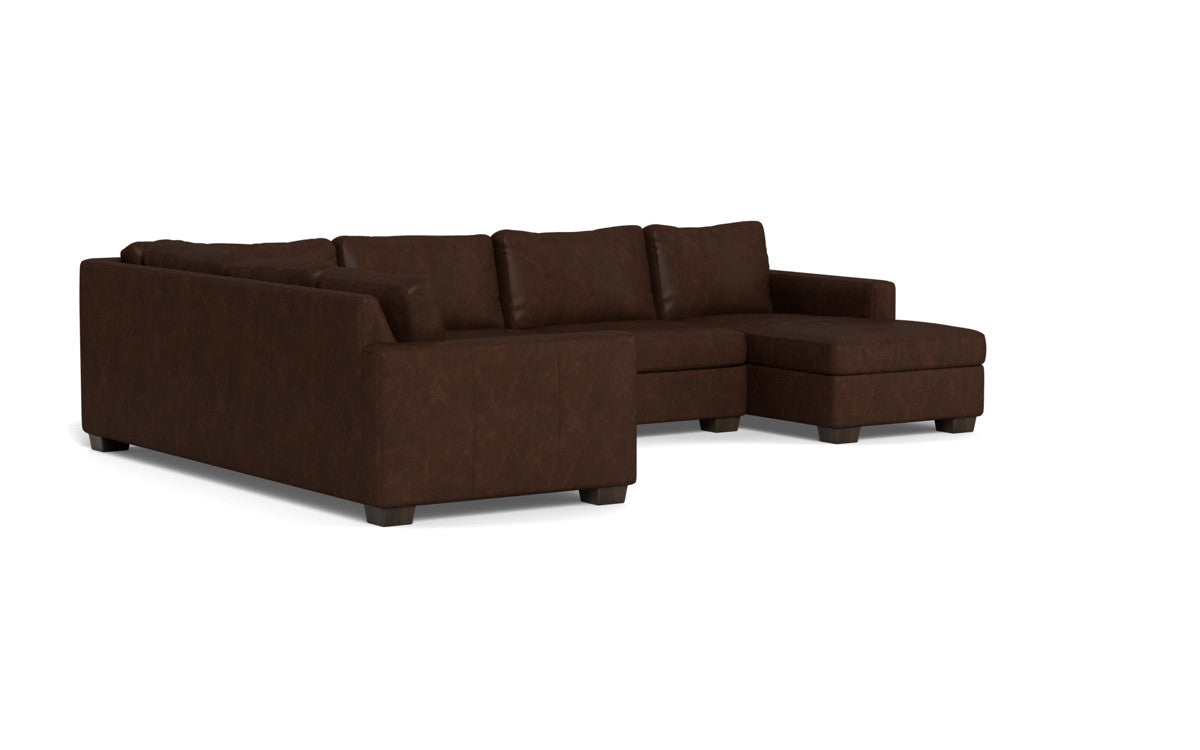 Track 141" Leather Corner Sectionals W. Full Sleeper & Right Chaise - Cheyenne Arrowshaft