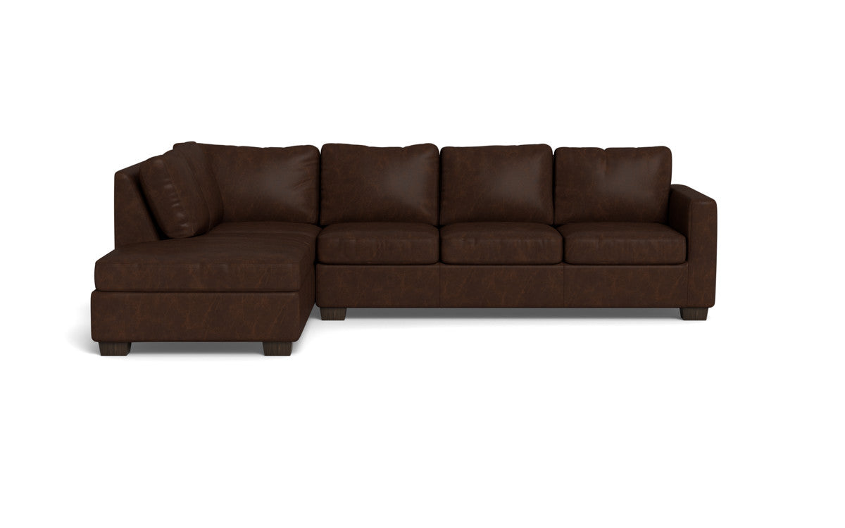 Track 121" Leather Left Chaise Sectional - Cheyenne Arrowshaft