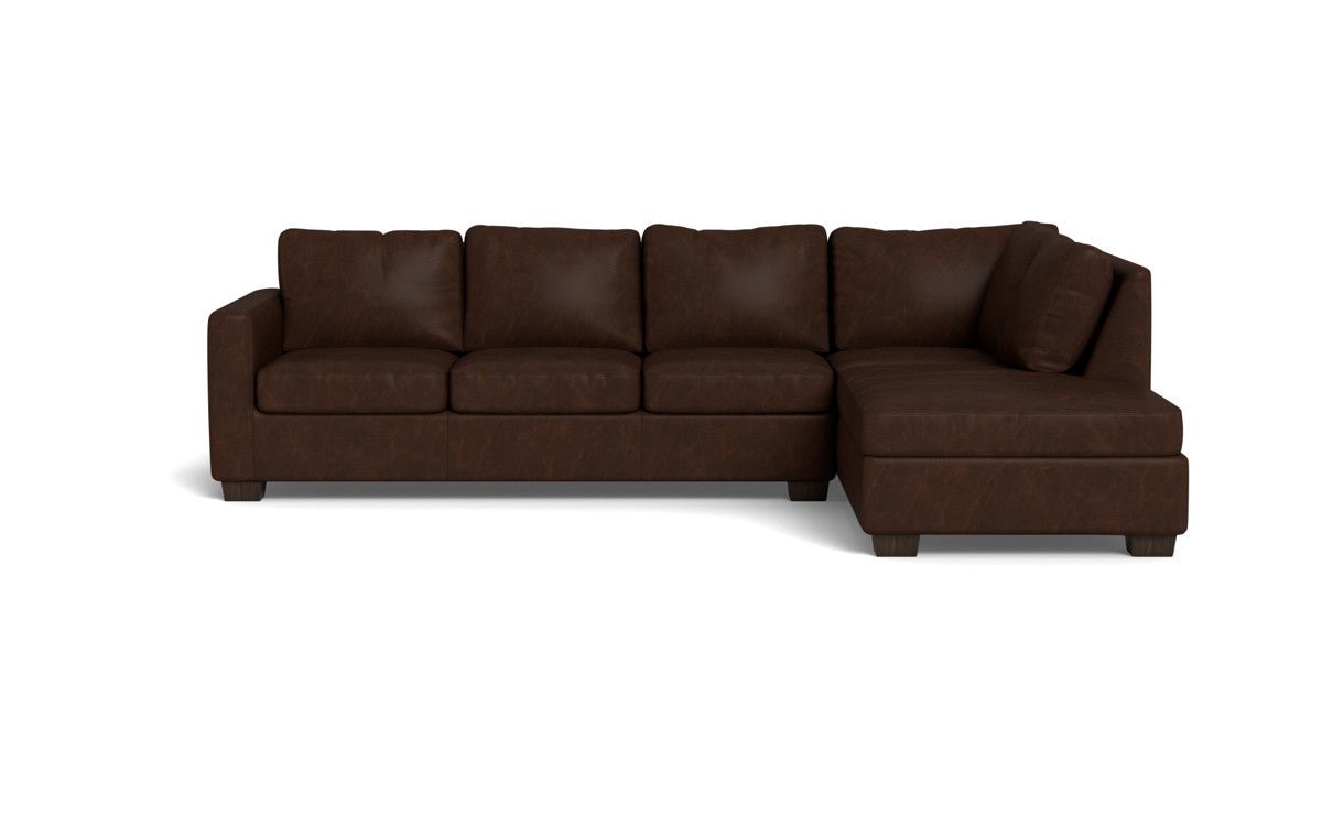 Track 121" Leather Right Chaise Sectional - Cheyenne Arrowshaft