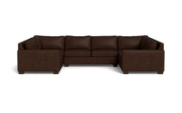 Track 141" Leather Corner Sofa Sleeper U Sectional - Cheyenne Arrowshaft