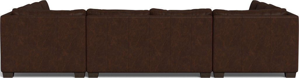 Track 141" Leather Corner Sofa Sleeper U Sectional - Cheyenne Arrowshaft
