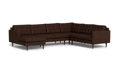 Wallace 130" Leather Corner Sectionals w. Left Chaise - Cheyenne Arrowshaft