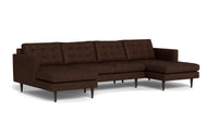 Wallace 126" Leather Double Chaise U Sectional - Cheyenne Arrowshaft