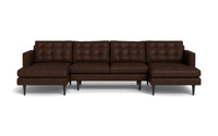 Wallace 126" Leather Double Chaise U Sectional - Cheyenne Arrowshaft