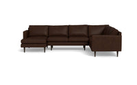 Wallace 130" Leather Untufted Corner Sectionals w. Left Chaise - Cheyenne Arrowshaft