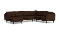 Wallace 130" Leather Untufted Corner Sectionals w. Left Chaise - Cheyenne Arrowshaft