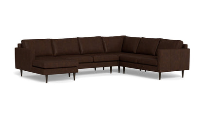 Wallace 130" Leather Untufted Corner Sectionals w. Left Chaise - Cheyenne Arrowshaft