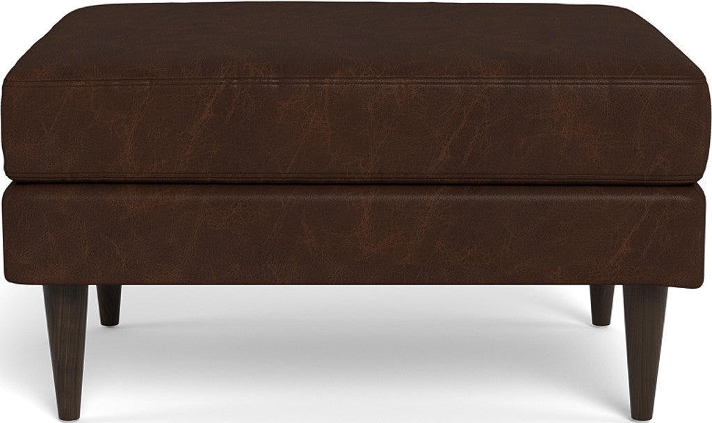 Wallace Leather Untufted Ottoman - Cheyenne Arrowshaft