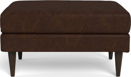 Wallace Leather Untufted Ottoman - Cheyenne Arrowshaft