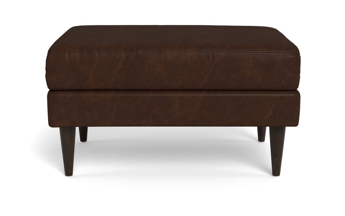 Wallace Leather Untufted Ottoman -