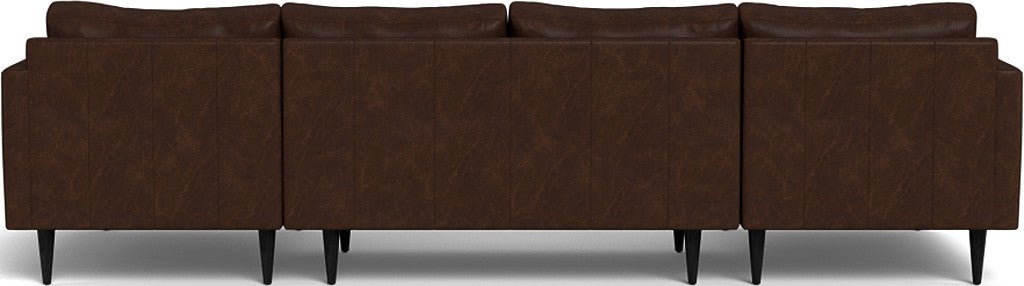 Wallace 126" Leather Untufted Double Chaise U Sectional - Cheyenne Arrowshaft