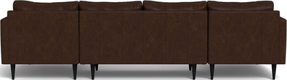 Wallace 126" Leather Untufted Double Chaise U Sectional - Cheyenne Arrowshaft