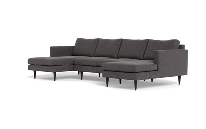 Wallace 126" Untufted Double Chaise U Sectional - Cordova Eclipse