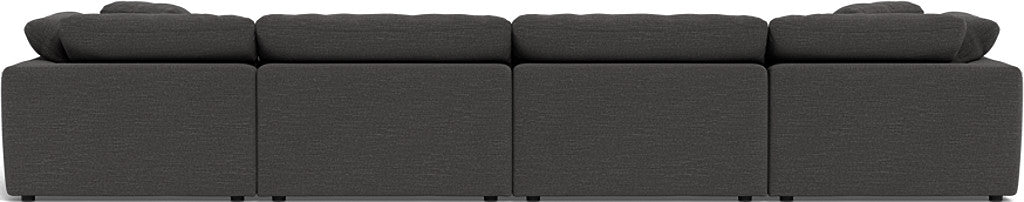 Fluffy 178" 4 Piece Sectional W/Double Otto - Curious Charcoal