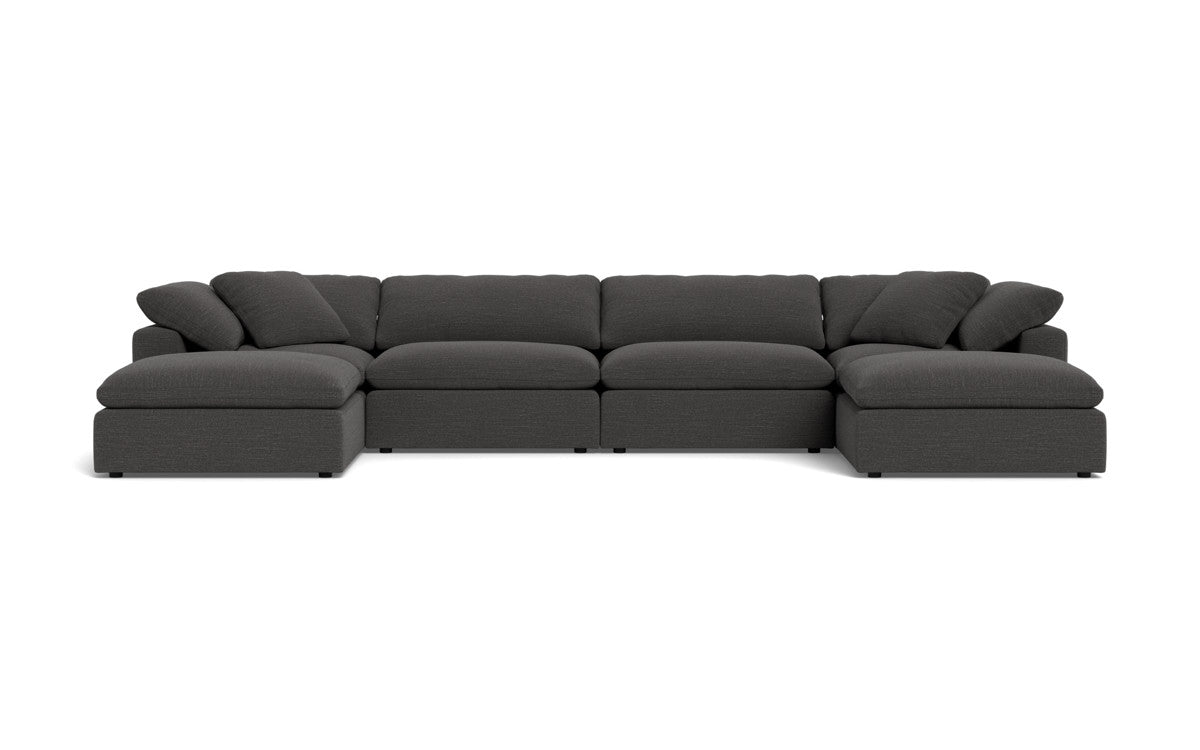Fluffy 178" 4 Piece Sectional W/Double Otto - Curious Charcoal