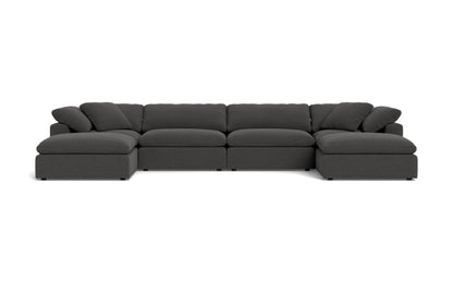 Fluffy 178" 4 Piece Sectional W/Double Otto - Curious Charcoal