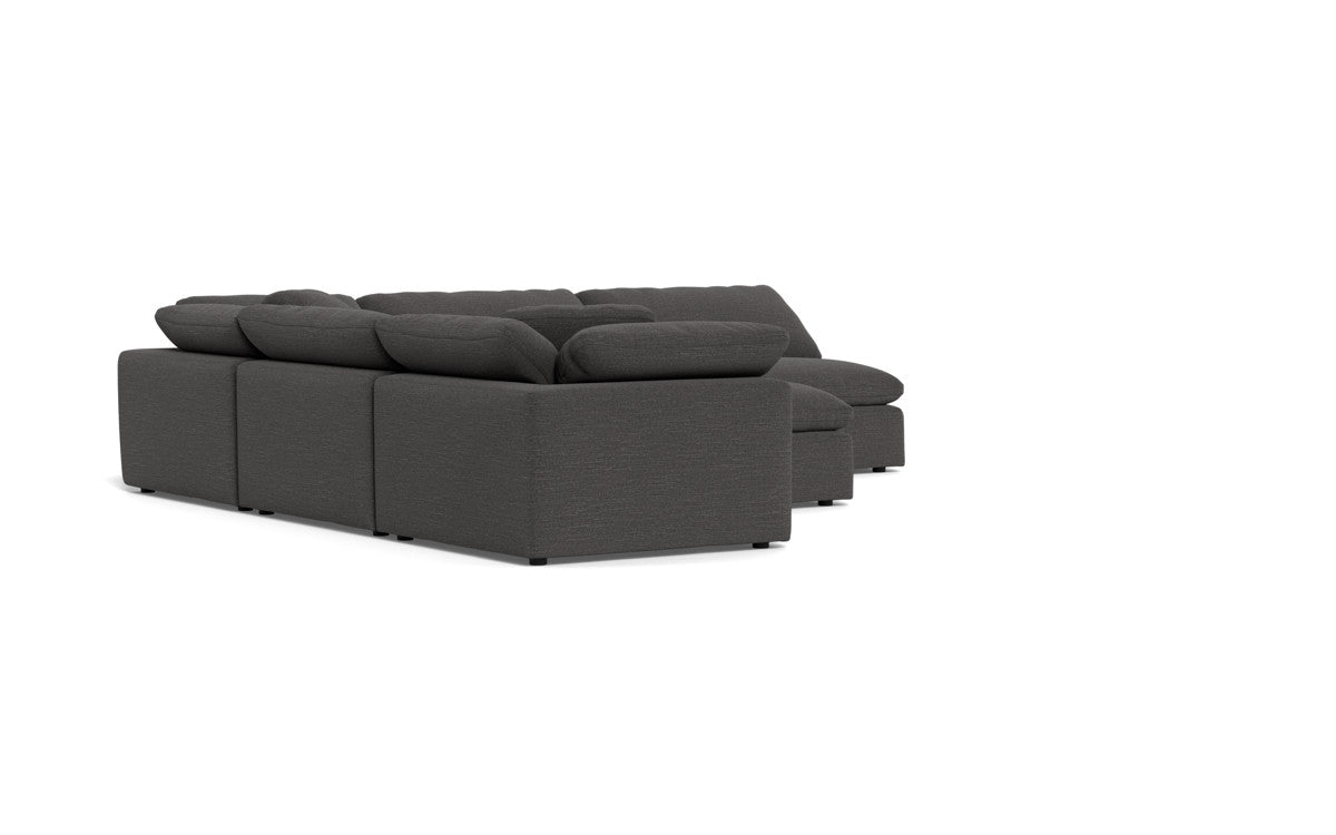 Fluffy 133.5" 5 Piece Sectional W/Ottoman - Curious Charcoal
