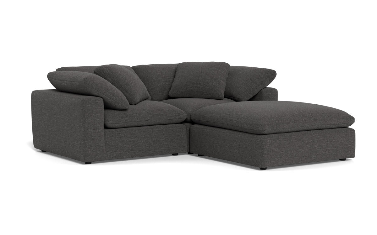 Fluffy 89" 2 Piece Sofa w/Otto - Curious Charcoal