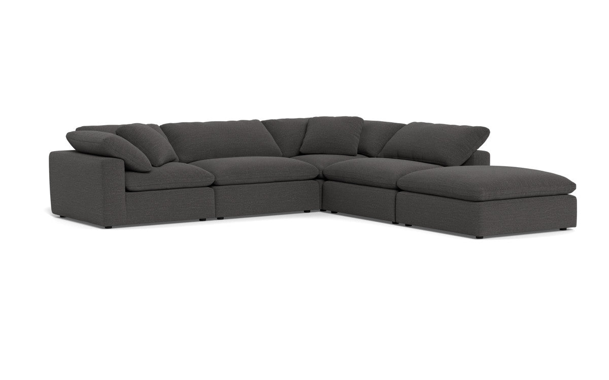 Fluffy 133.5" 4 Piece Sectional w/Otto - Curious Charcoal