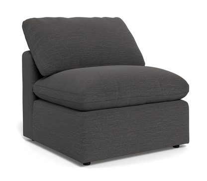 Fluffy Small Armless Chair - Curious Charcoal