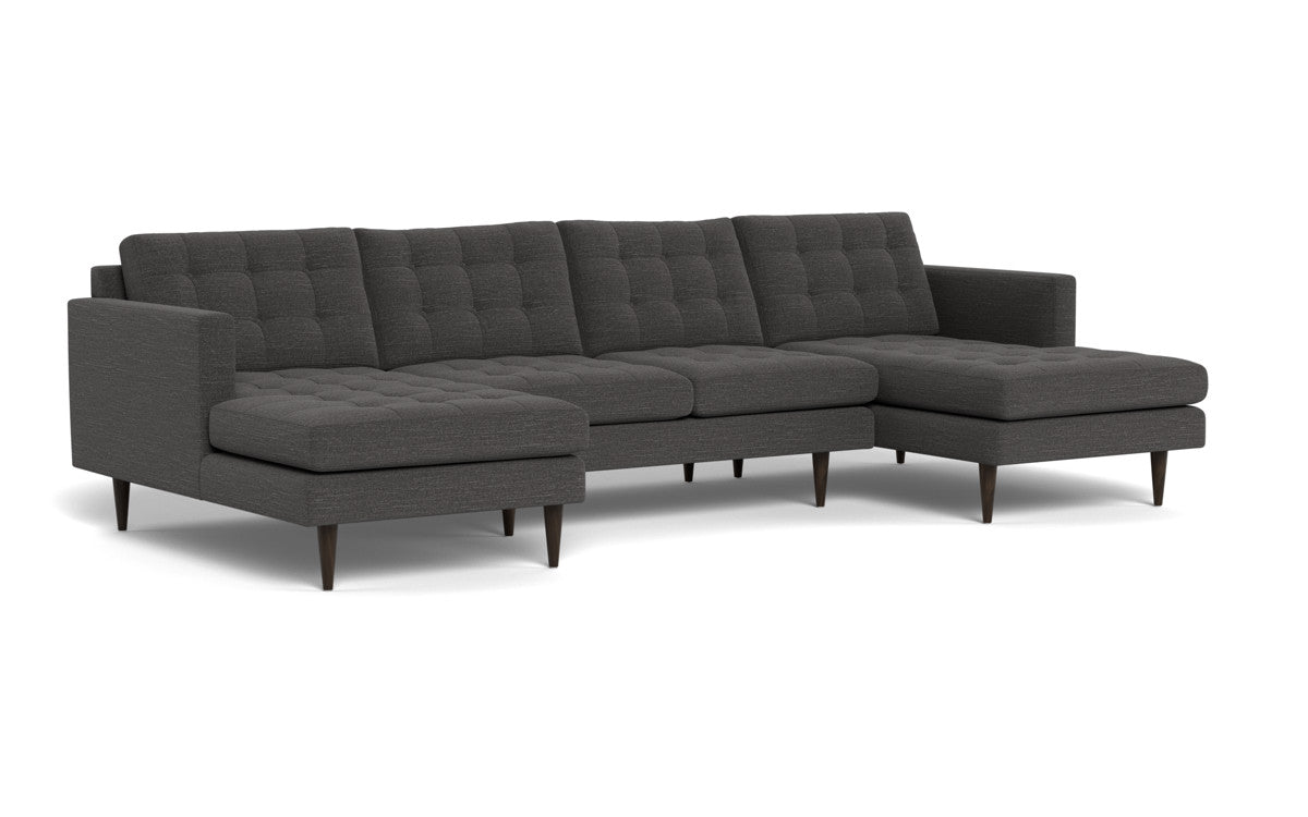 Wallace 126" Double Chaise U Sectional - Curious Charcoal