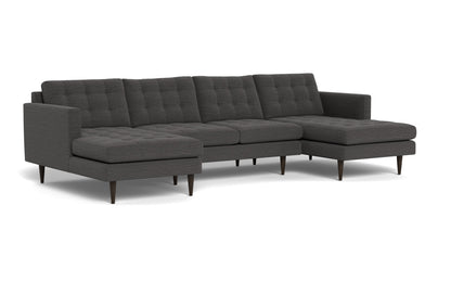Wallace 126" Double Chaise U Sectional - Curious Charcoal