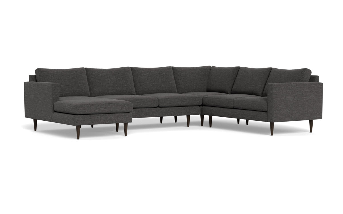 Wallace 130" Untufted Corner Sectionals w. Left Chaise - Curious Charcoal