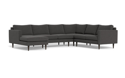 Wallace 130" Untufted Corner Sectionals w. Left Chaise - Curious Charcoal