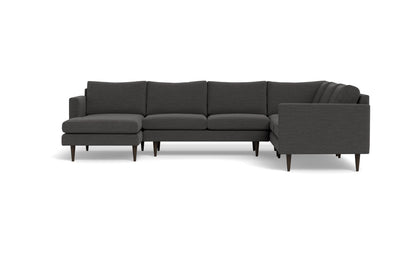Wallace 130" Untufted Corner Sectionals w. Left Chaise - Curious Charcoal