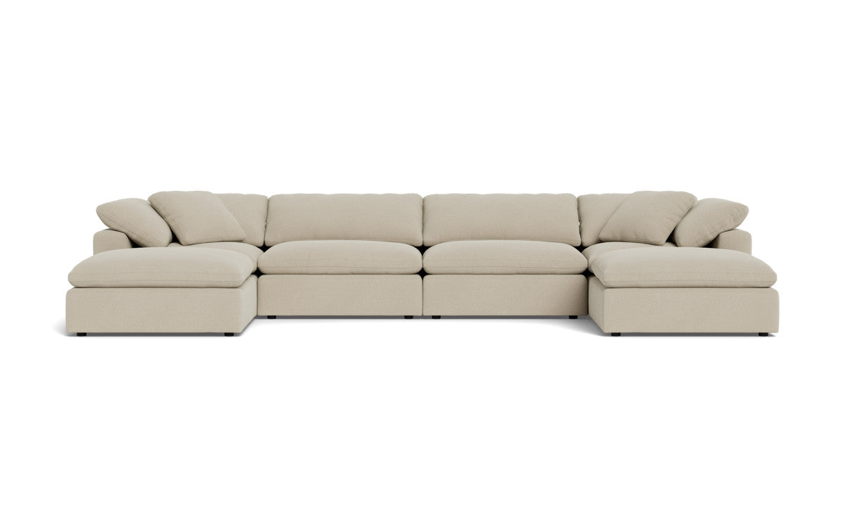 Fluffy 178" 4 Piece Sectional W/Double Otto - Curious Pearl
