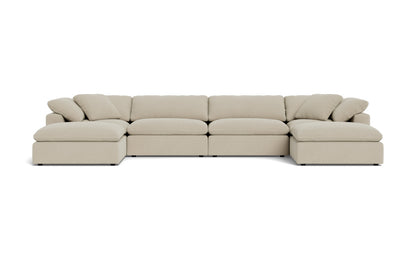 Fluffy 178" 4 Piece Sectional W/Double Otto - Curious Pearl