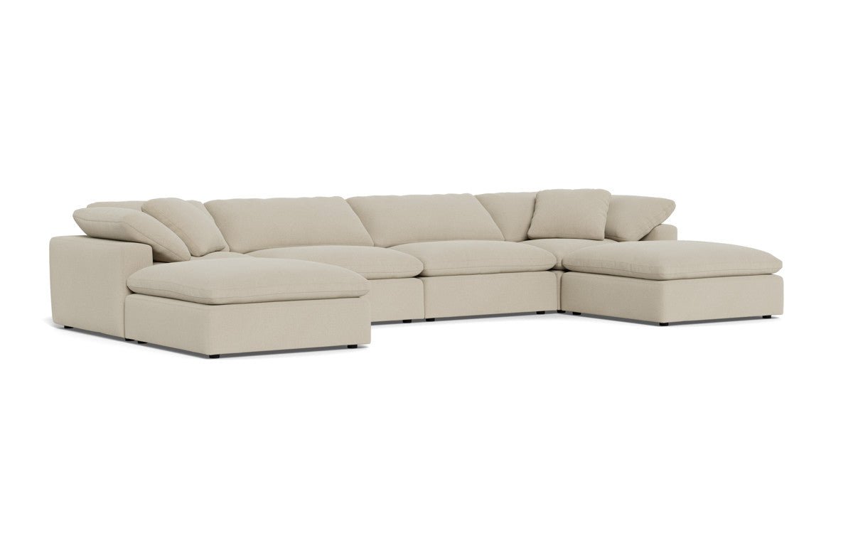 Fluffy 178" 4 Piece Sectional W/Double Otto - Curious Pearl