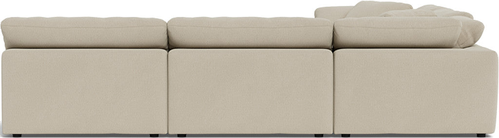 Fluffy 133.5" 5 Piece Sectional W/Ottoman - Curious Pearl